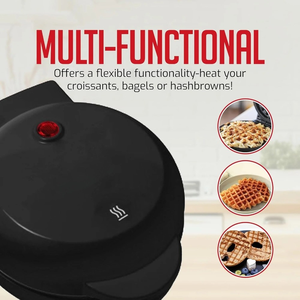 Mini Waffle Maker Machine, 4-Inch Chaffle Mold with Non-Stick Surface,550W Quick