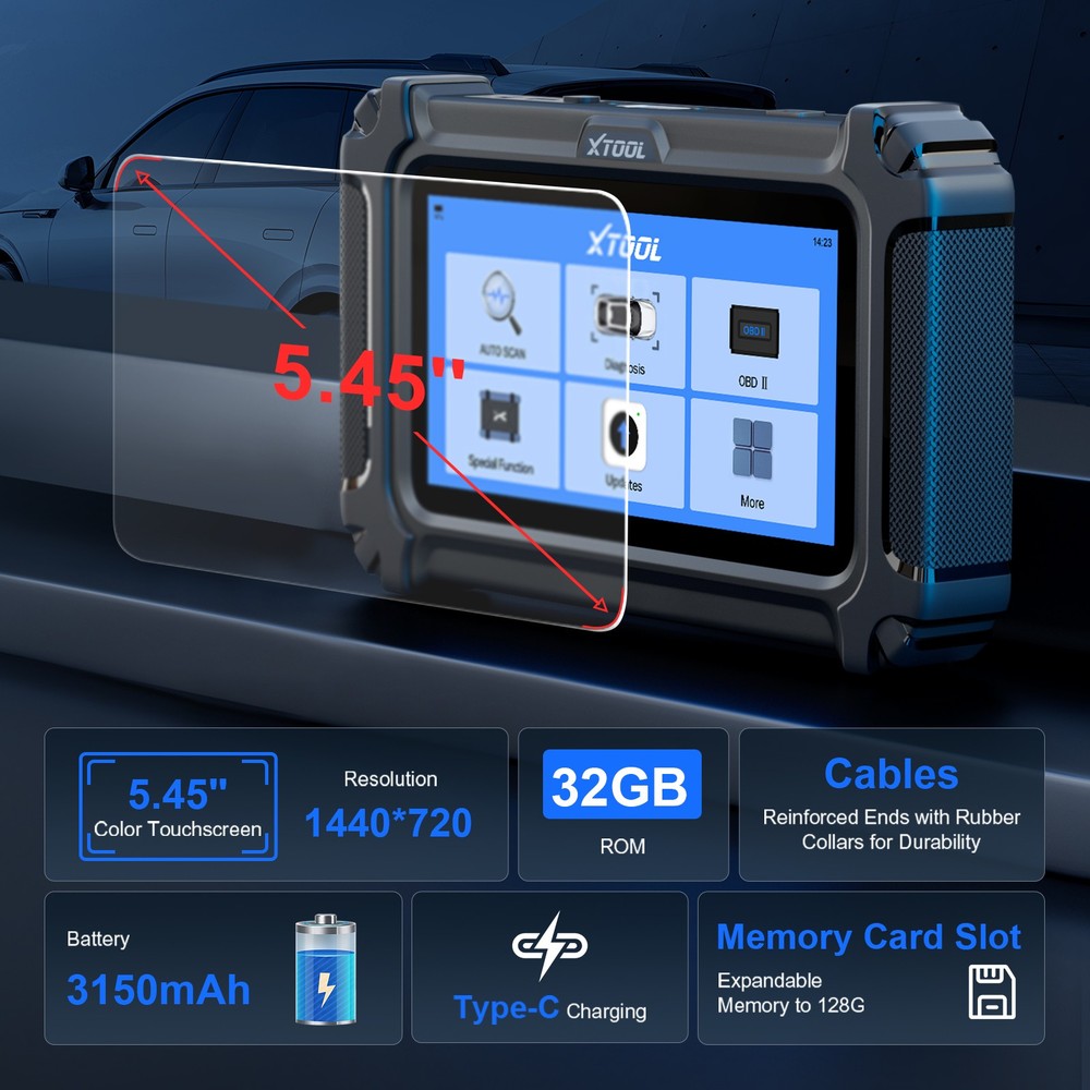 XTOOL D5 OBD2 Scanner Engine ABS SRS Transmission Diagnostic Tool Code Reader
