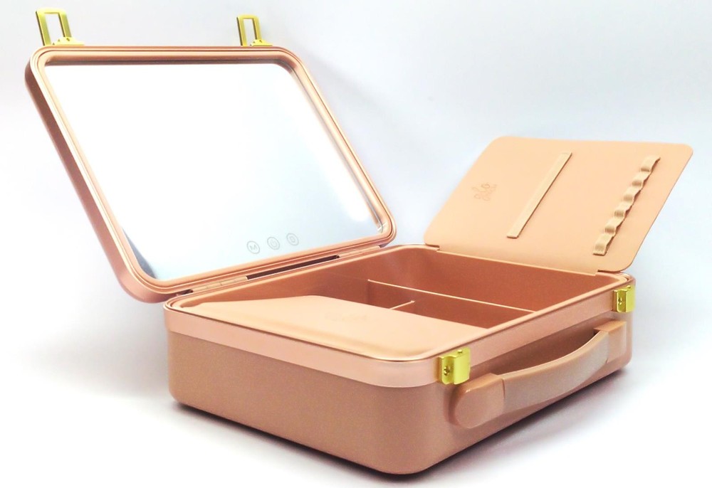 Glo Tech Beauty Case with LED Mirror Touch Sensor 3 Light Settings Max Organizer