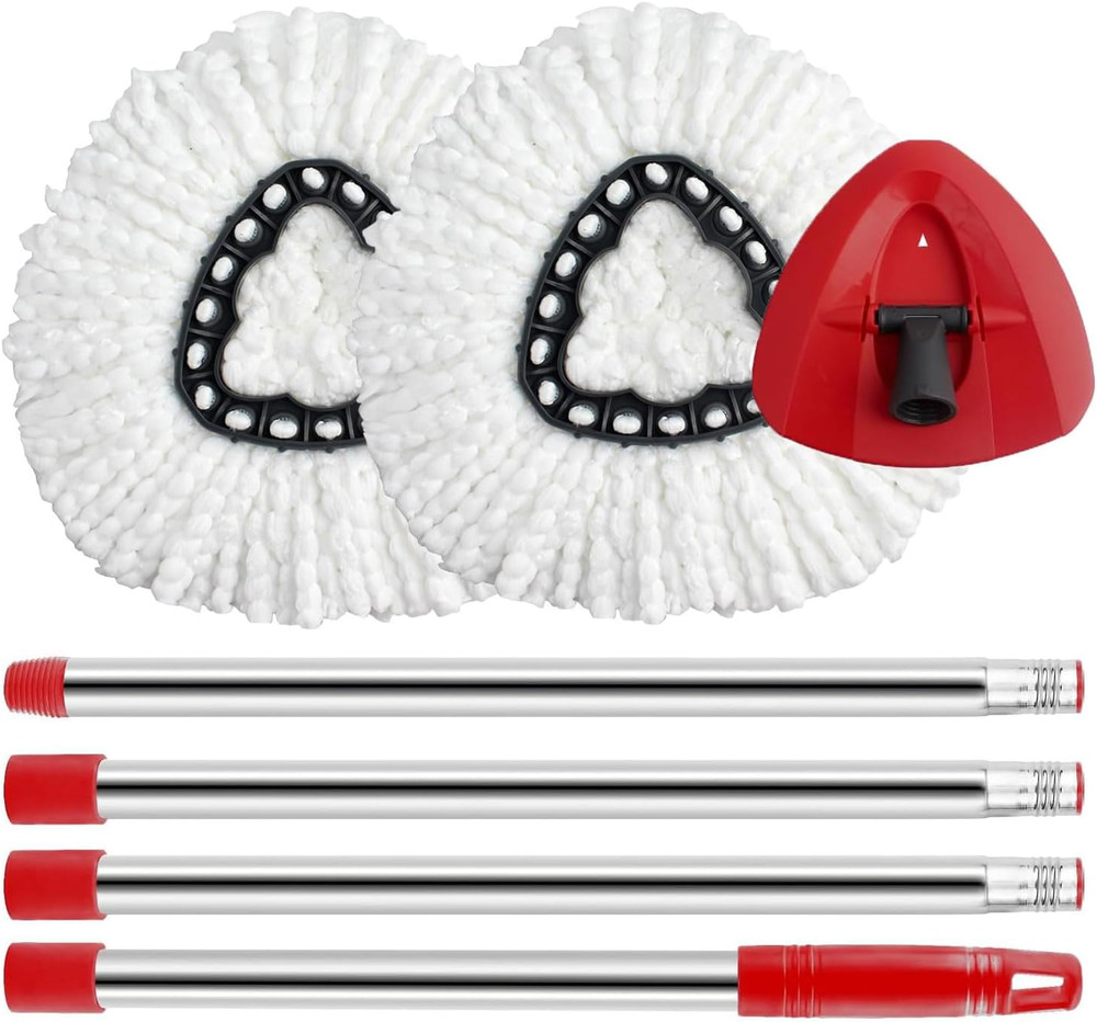 Spin Mop Replace Head, Base, Handle Compatible with O Cedar Easywring Microfiber