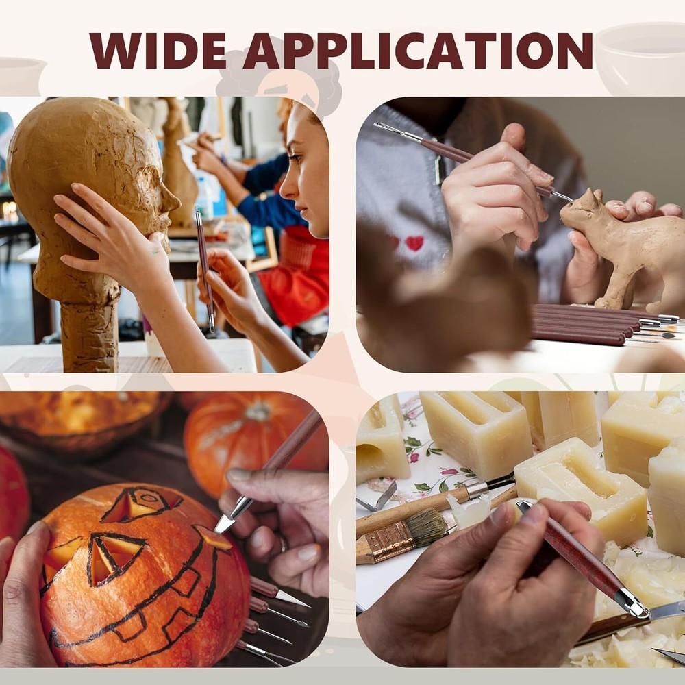 18 Pcs Pottery Tool Kit Polymer Clay Tools Modeling Clay Sculpting Tools Kit