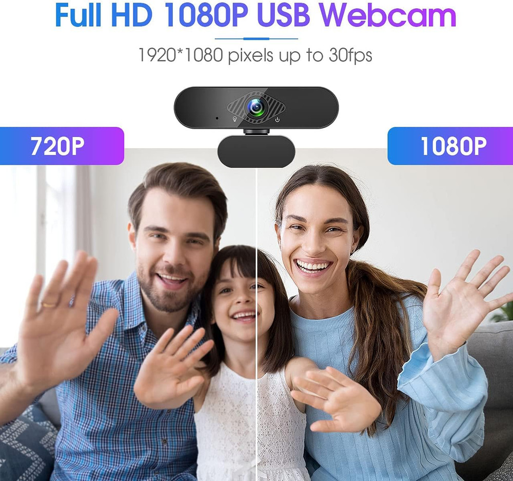 1080P Full HD USB Webcam for PC Desktop,Laptop Web Camera with Microphone LOT