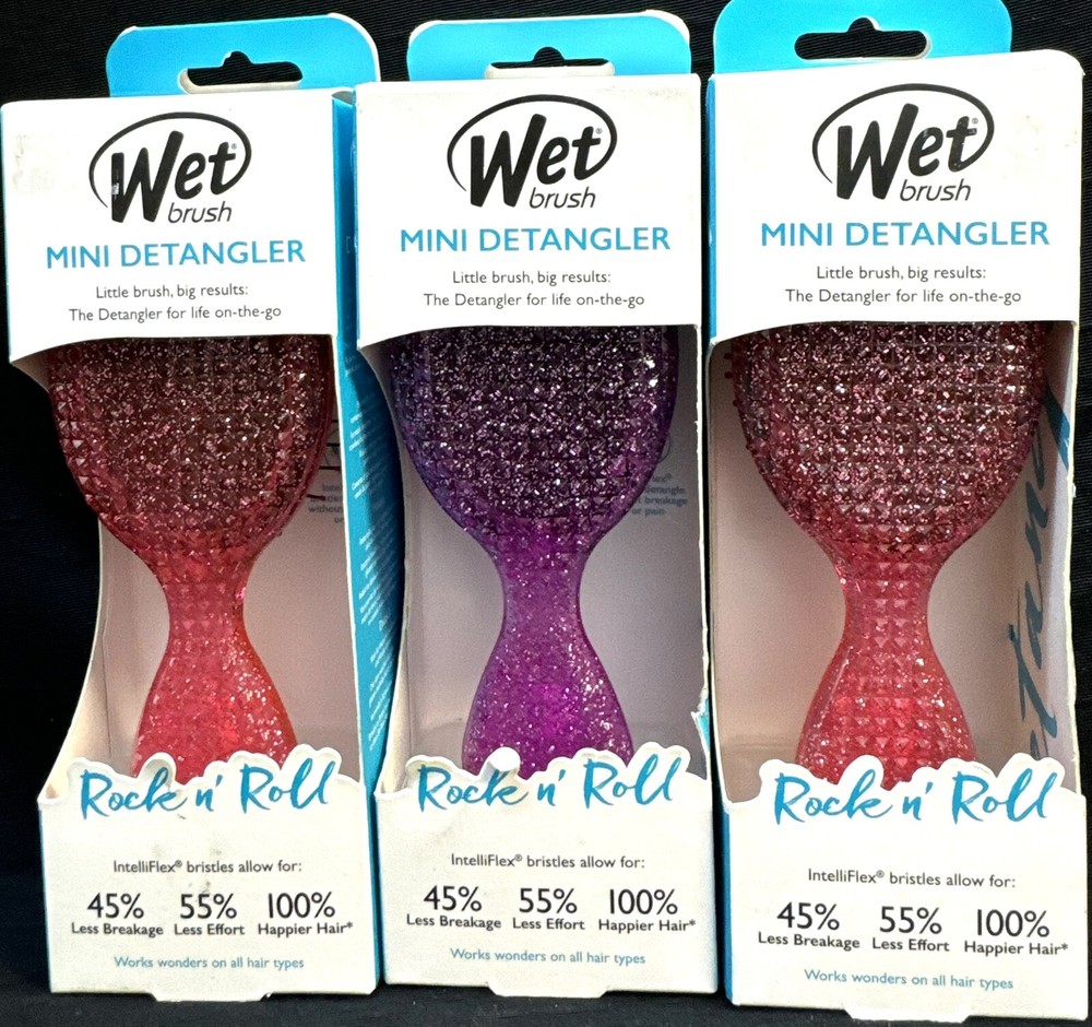 3 wet detangler brushes