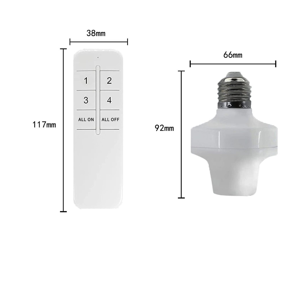 Wi-Fi Smart 2.4G Remote Control Light Socket E26 E27 Bulb Socket Adapter, eWe...