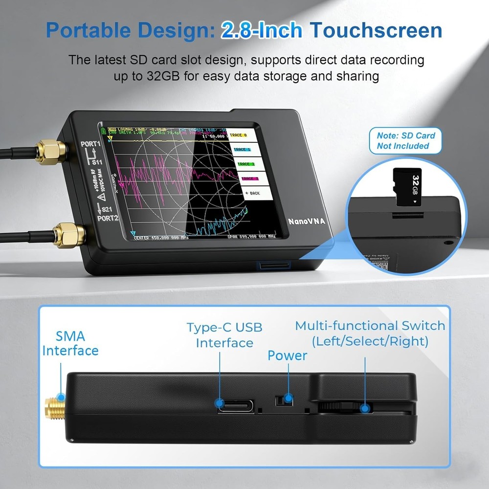NanoVNA-H Vector Analyzer V3.7: Accurate RF Measurement Tools For Professionals
