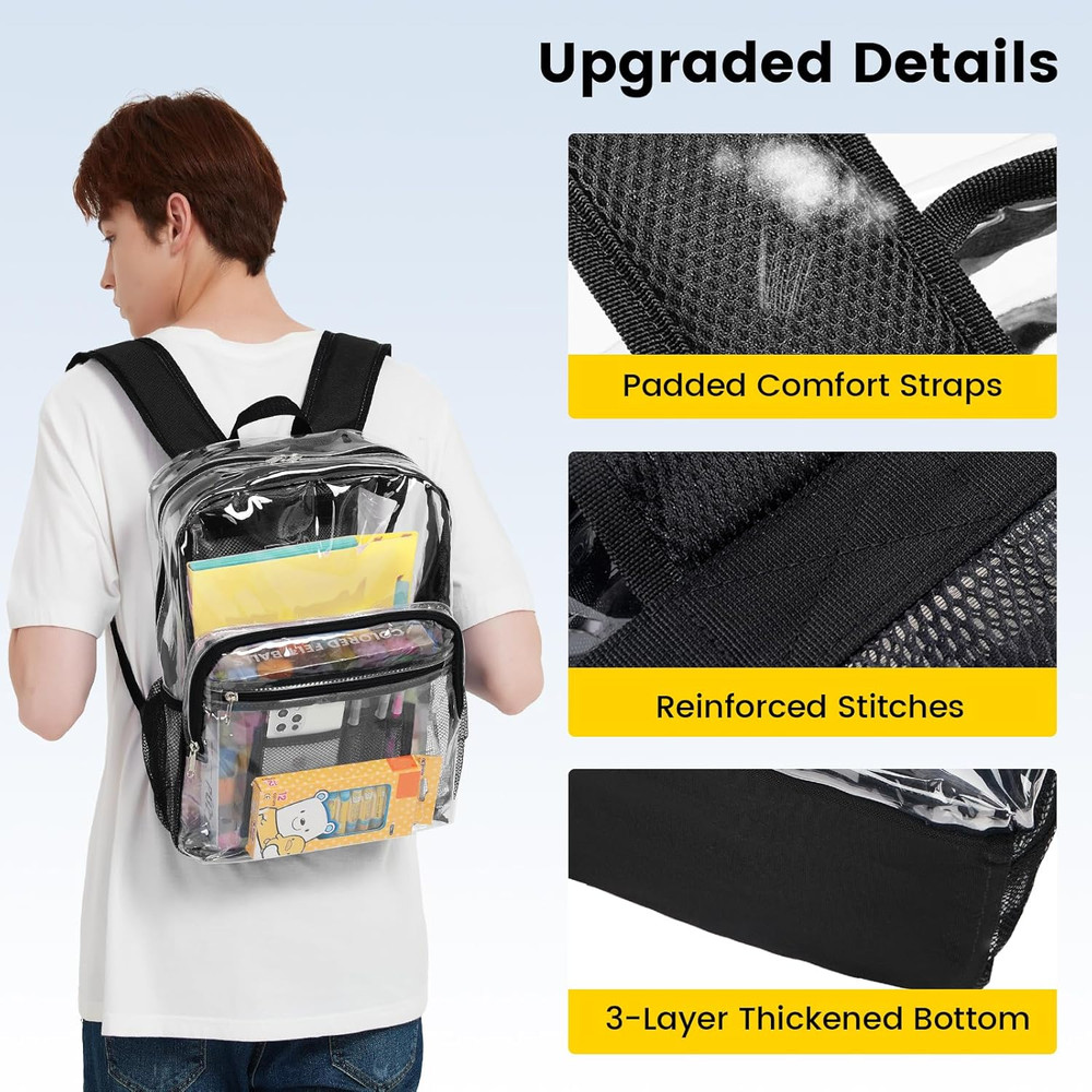 Clear Backpack Heavy Duty - Clear Bookbag Large See through Backpack Plastic Tra