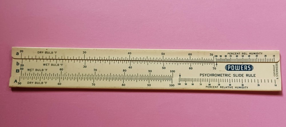 Powers Psychrometric Slide Rule - Vintage Plastic