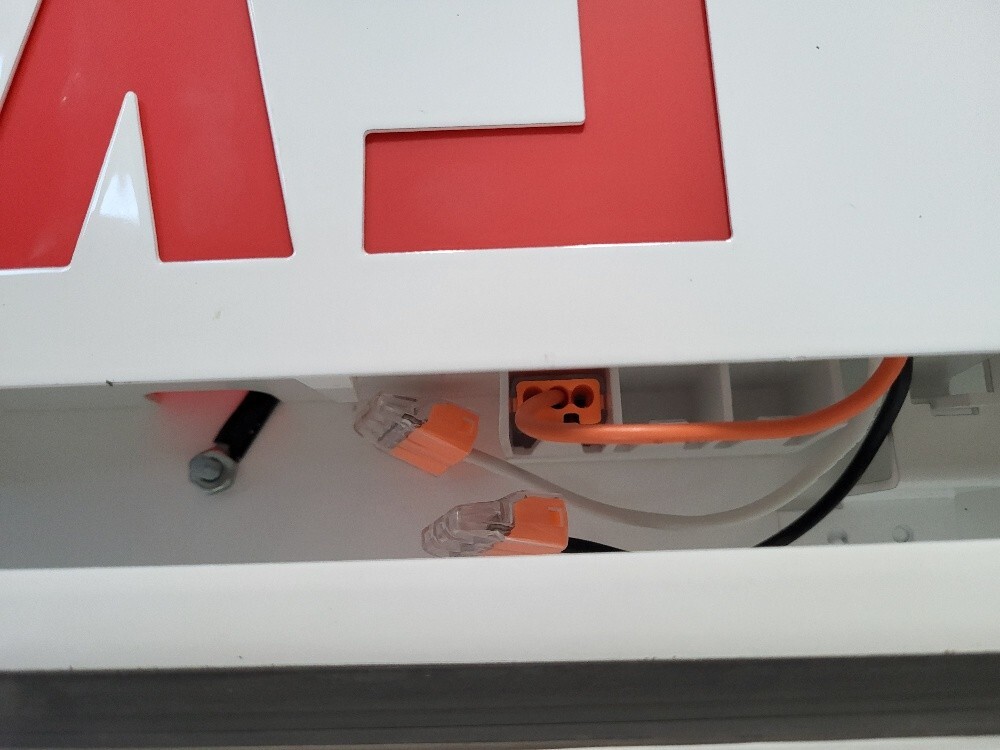 Kenall Exit Light Metal Box Wired "Correctional" White w/ Red Letters Untested