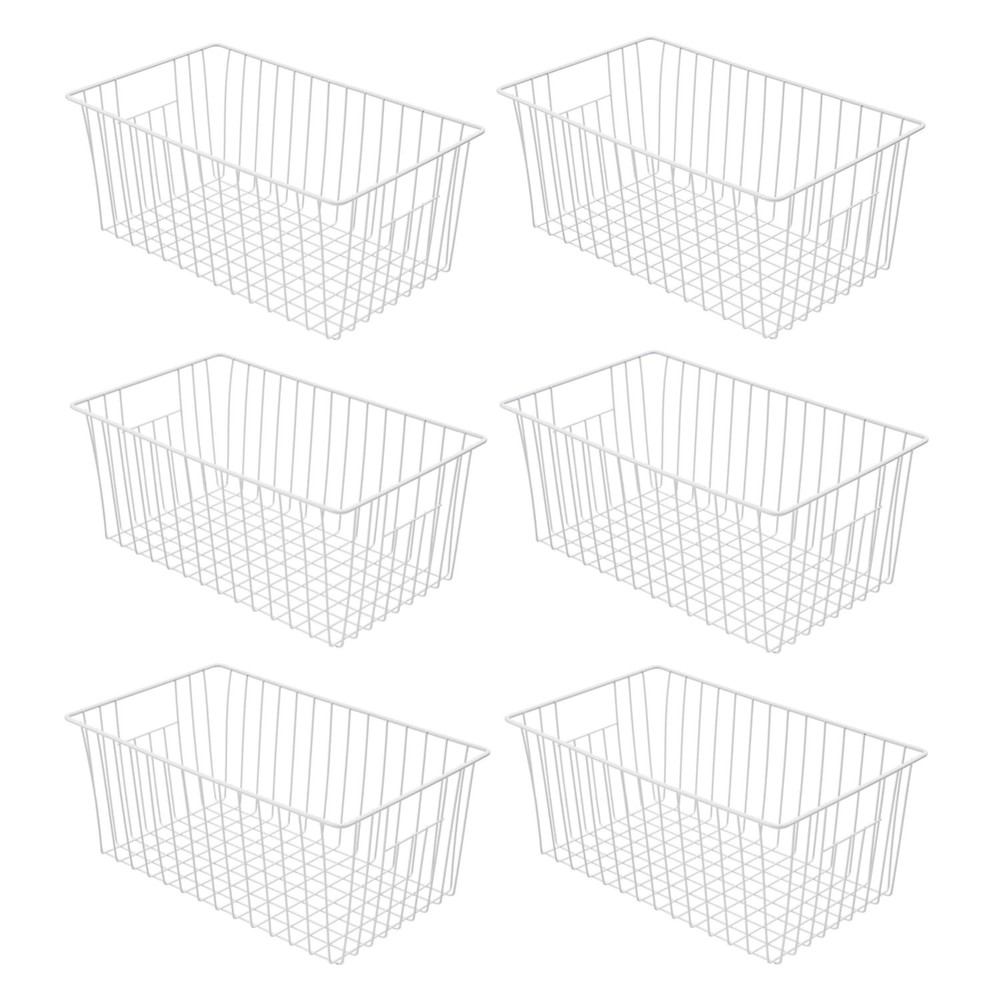 16" Upright Freezer Organizer Baskets, Wire Storage Bins Large Bakset for Fre...