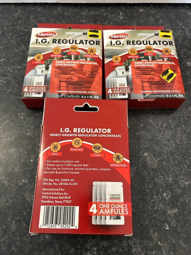 3-PACK LOT Martin's I.G. REGULATOR 4OZ Roach ant Insect Killer Pyriproxyfen