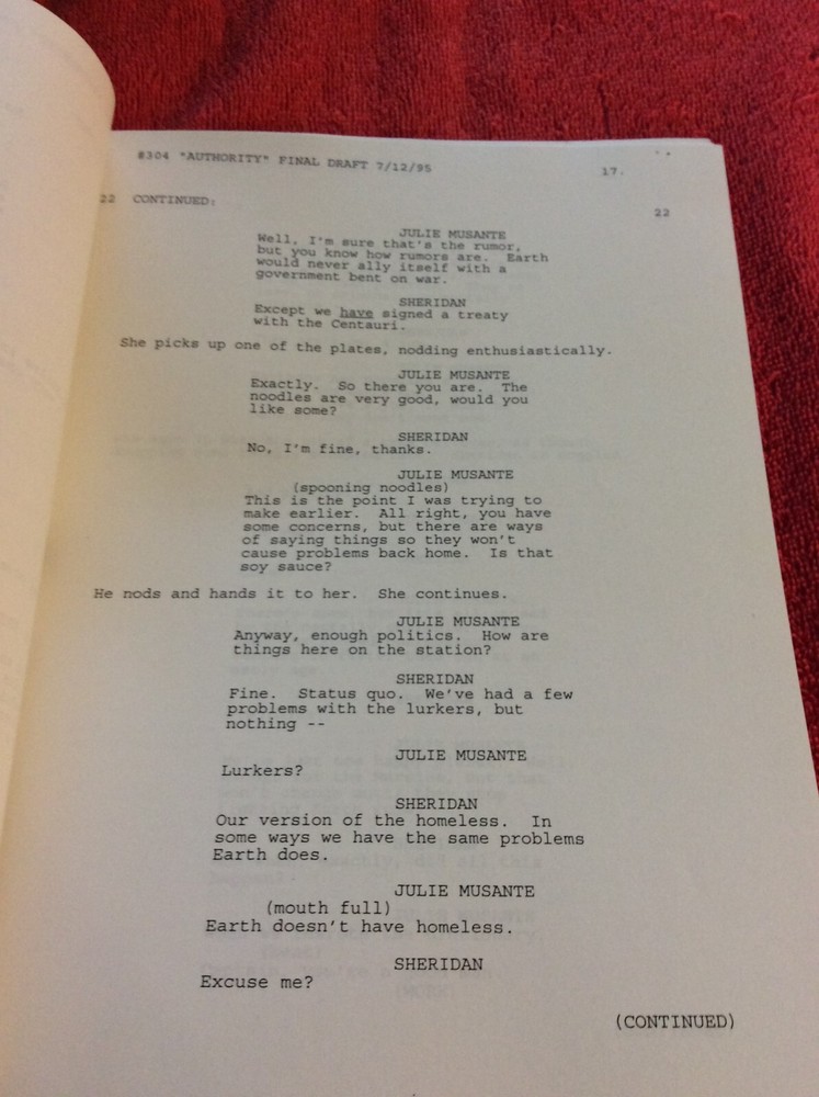 ORIGINAL SCRIPT BABYLON 5 VOICES OF AUTHORITY #304 JERRY DOYLE MICHAEL O'HARE