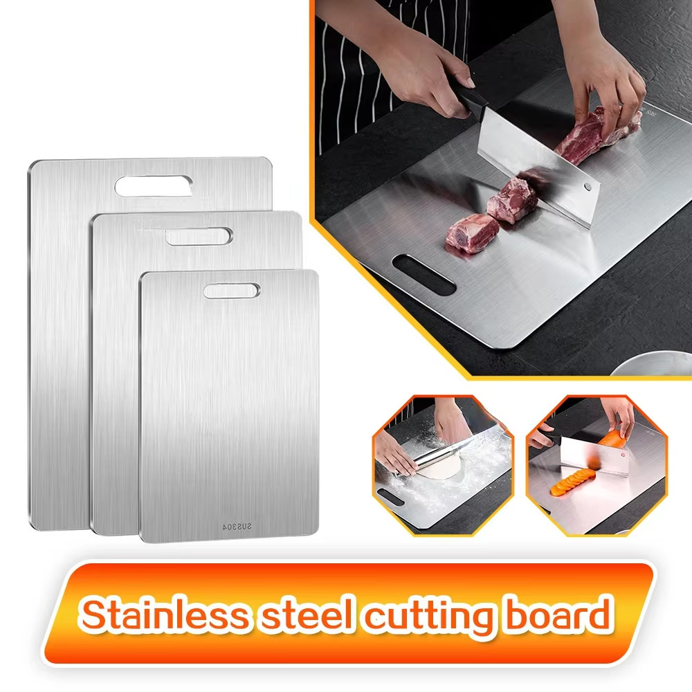 Double-Sided Titanium Cutting Board – Durable Kitchen & Camping Prep Board