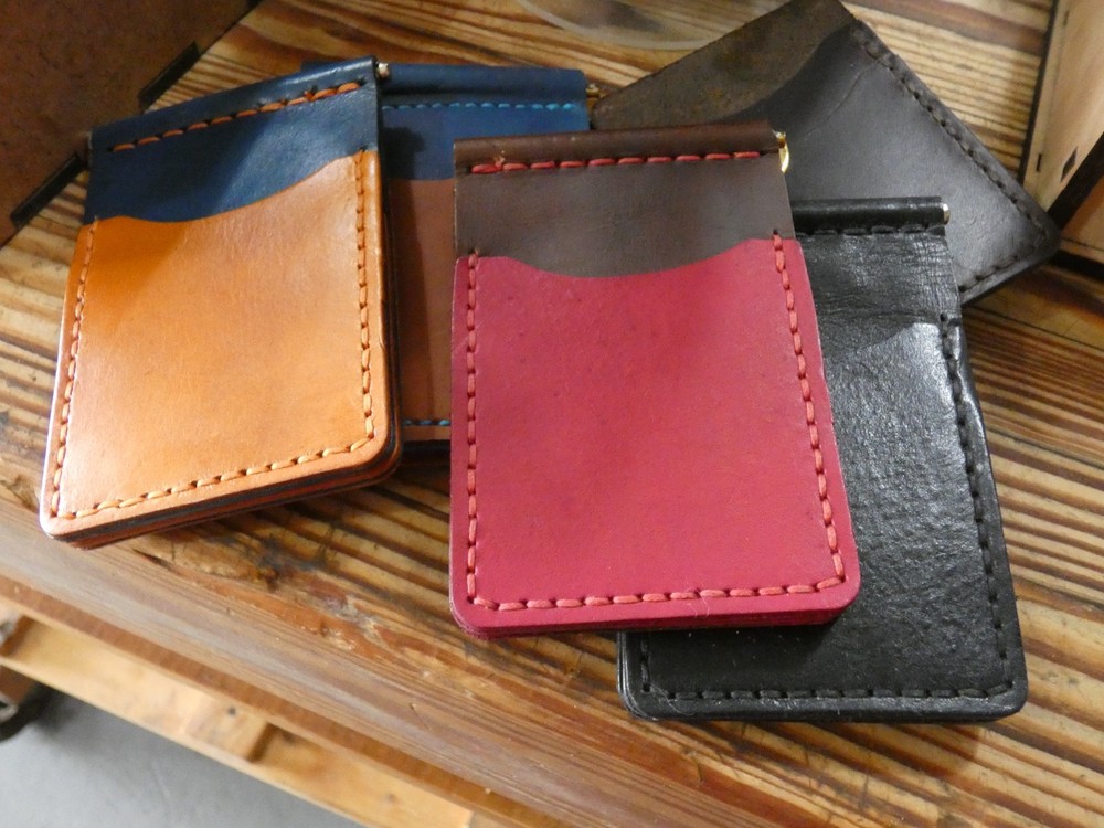 Leather Spring Clip wallet Kit-HAND STITCH