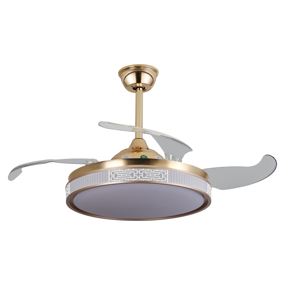 Indoor Ceiling Fan Light with Remote Control, Ceiling Fan Lamp for Bedroom