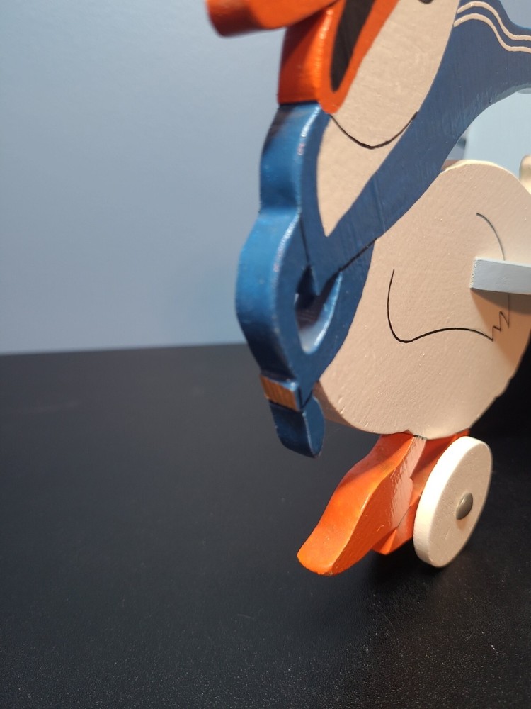 Vintage Duck Wooden l Pull Toy Easter Candy Container