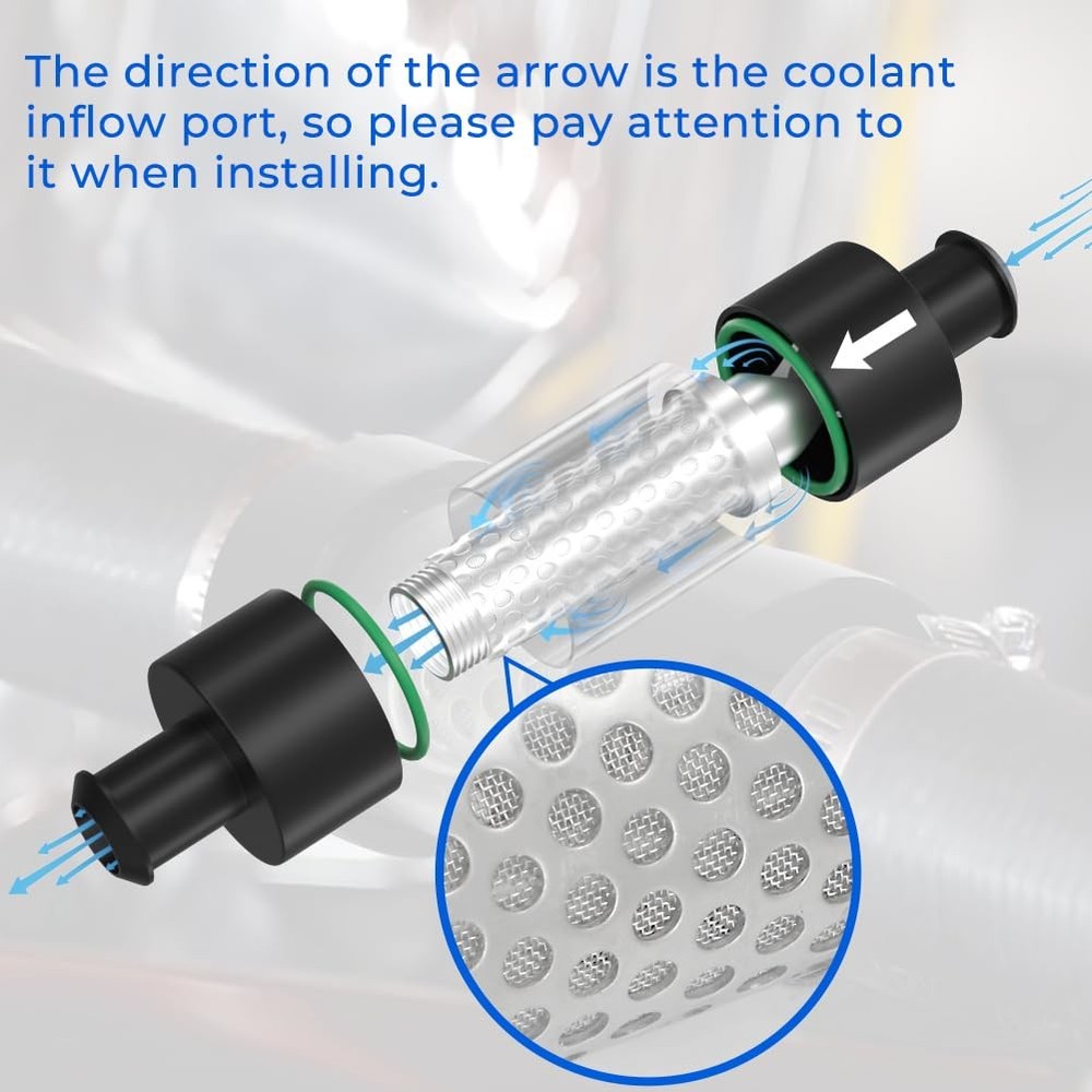 WIKIBB 5/8" Universal Filter Inline Heater Core Coolant 0.625 IN, black