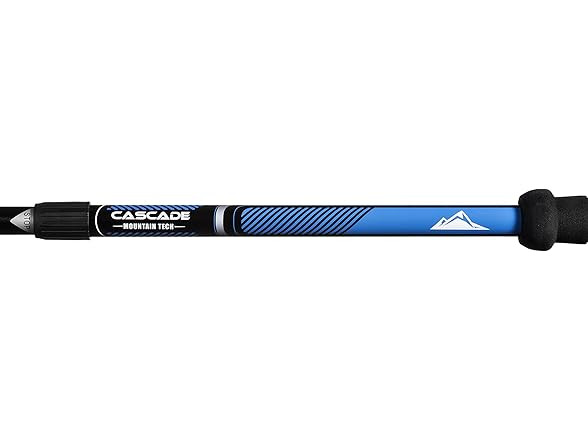 Cascade Mountain Tech Trekking Poles, Twist Blue EVA Adjustable Height