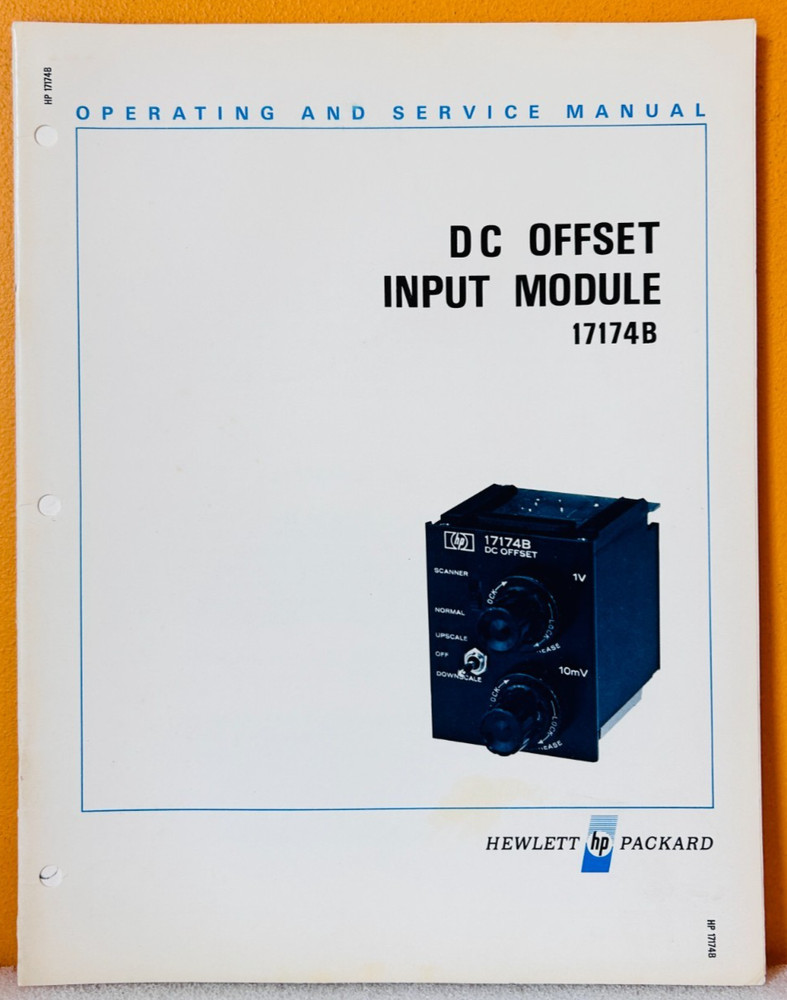 HP 17174-90002 Model 17174B DC Offset Input Module Operating & Service Manual.