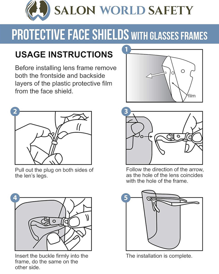 Salon World Safety Face Shield Replacement 10 Pack