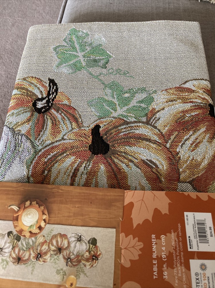 36 inch pumpkin table runner Kohl’s Retail $24.99￼