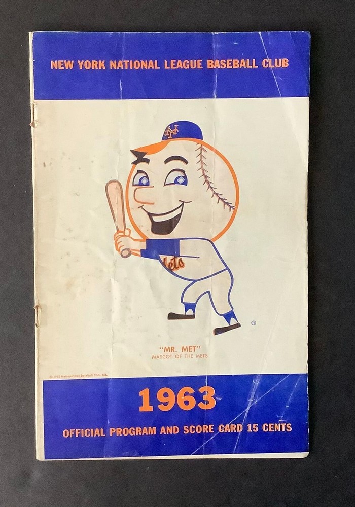 1963 METS VS SF GIANTS PROGRAM SCORED