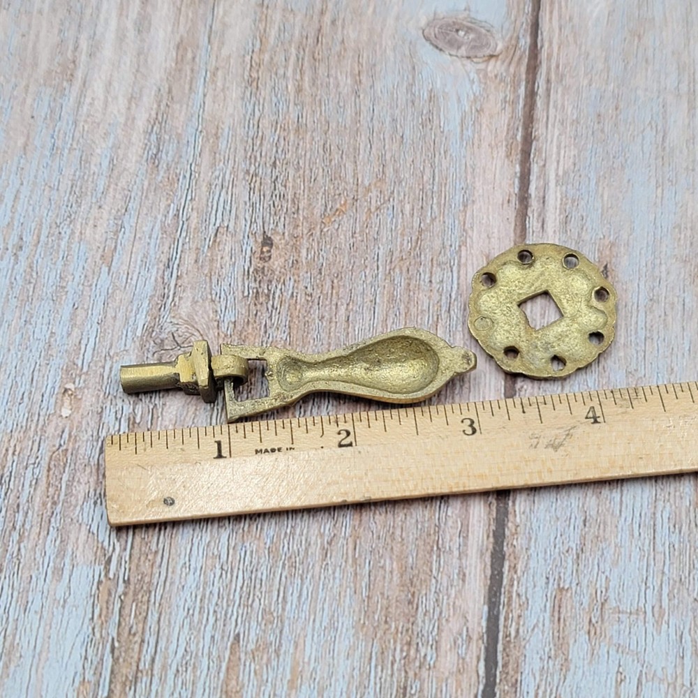 Vintage Solid Brass Drawer Pull Handle Salvage Hardware SINGLE ONLY