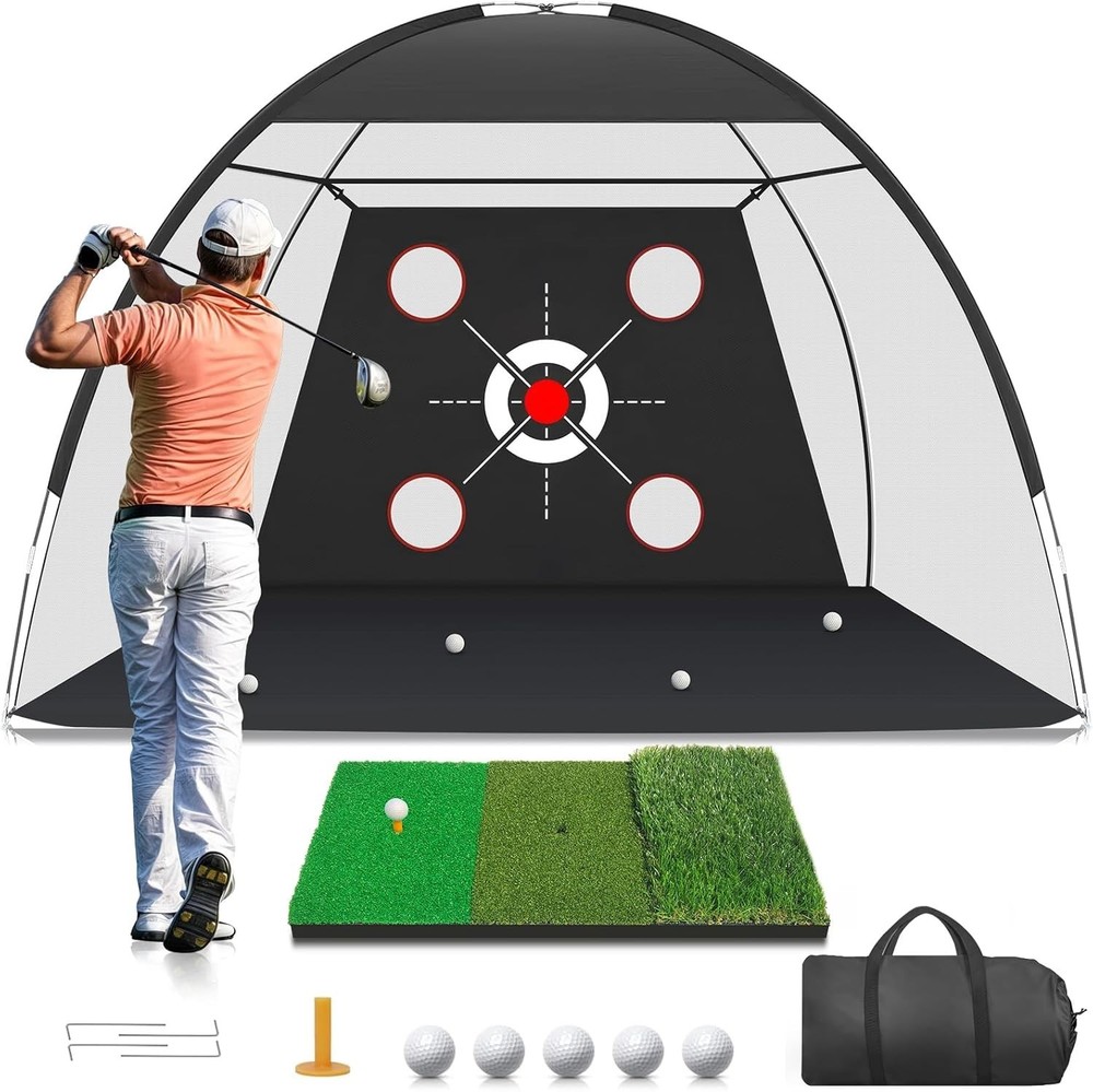 Zensouds Golf Training Net - Easy Setup 10x7FT with Impact-Resistant Features