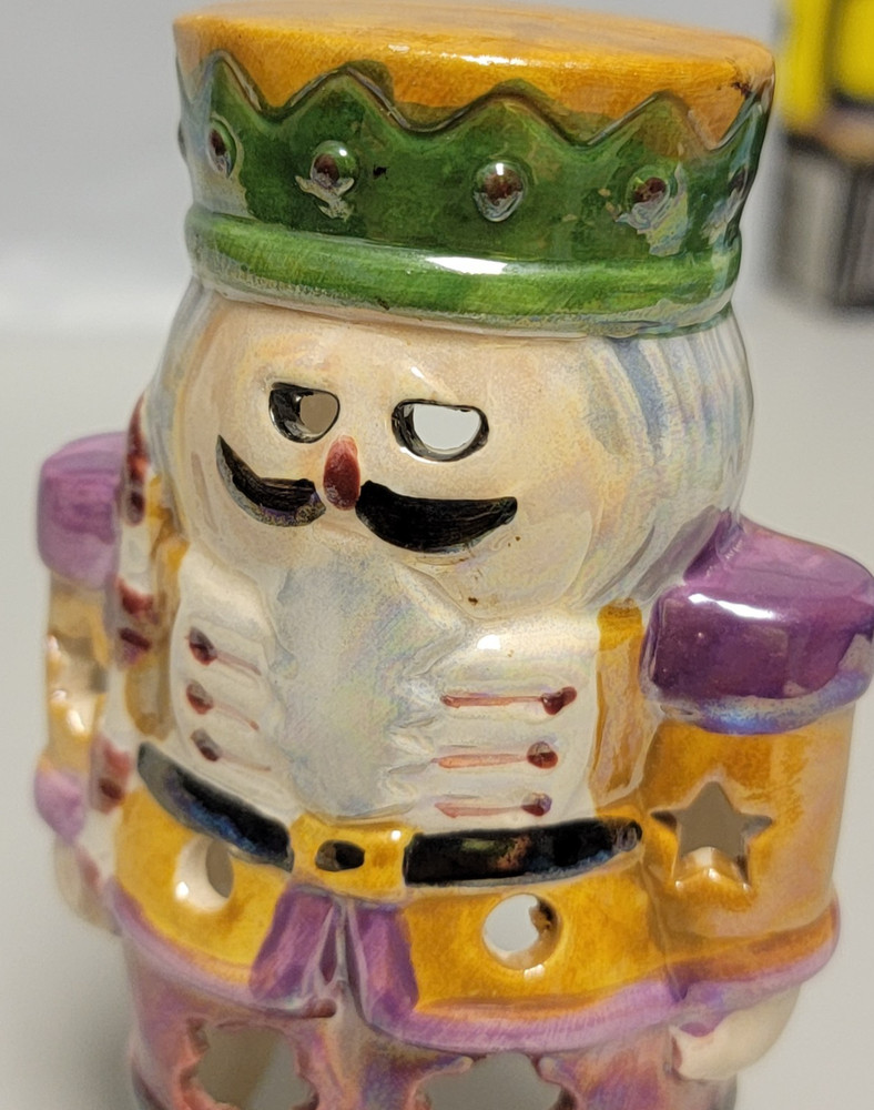 Handpainted Nutcracker Voltive Candle Illuminator Decor Cover 4.25in