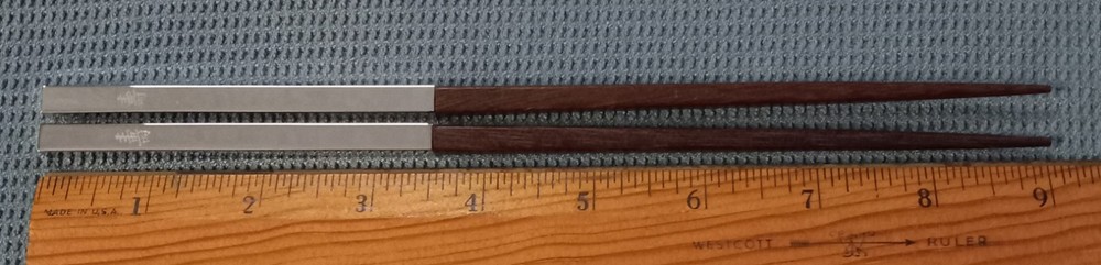 2 Pair Silver Plated Teak Wood Longevity Chopsticks Set with Rest