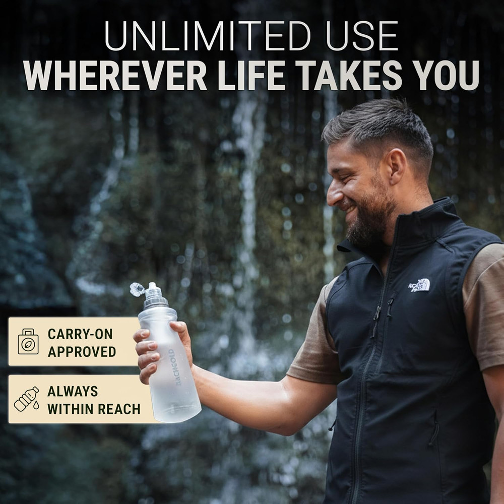 Water Filter Camping – Foldable Squeeze Portable Water Filter for Hiking, Backp