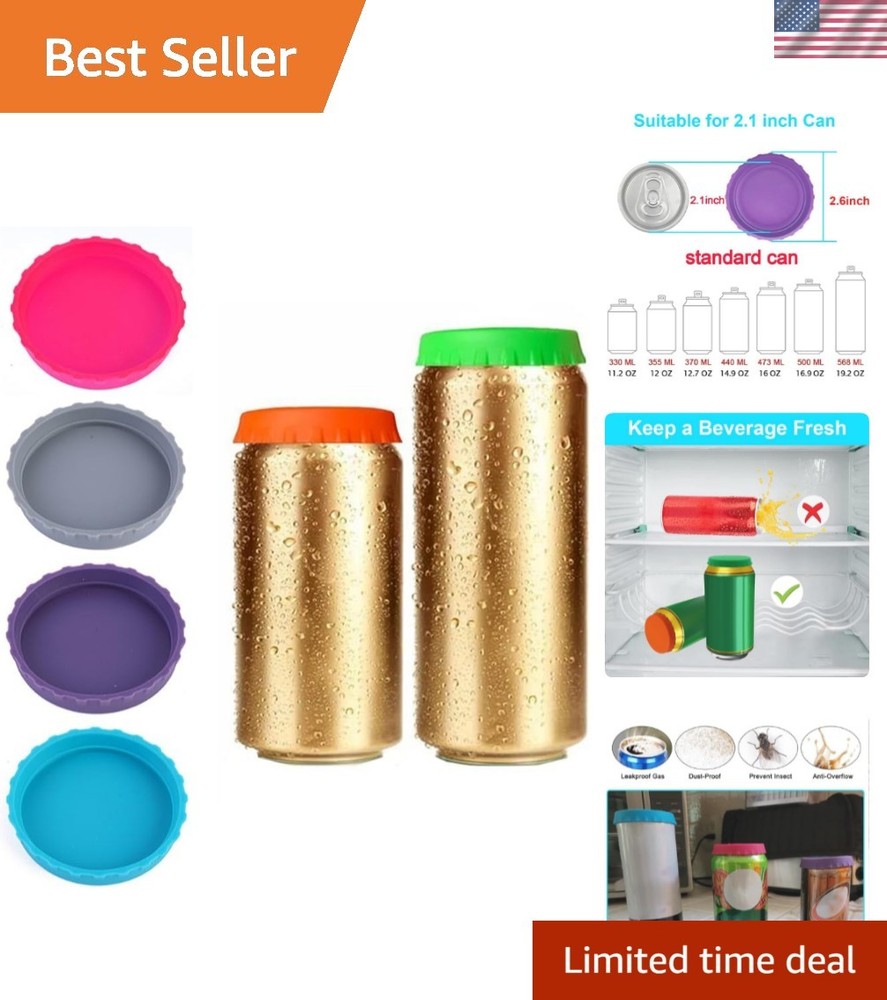 Multi-Purpose Reusable Silicone Can Covers | 6 Pack for All Beverage Sizes