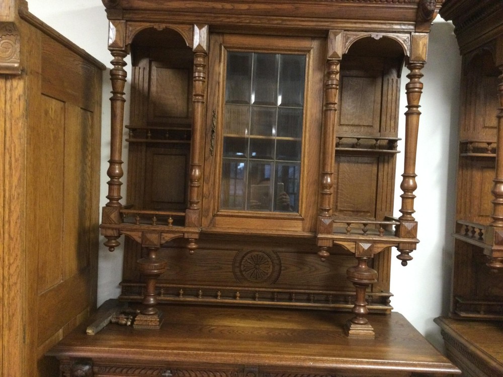 ANTIQUE SOLID OAK EUROPEAN CUBOARDS 1885