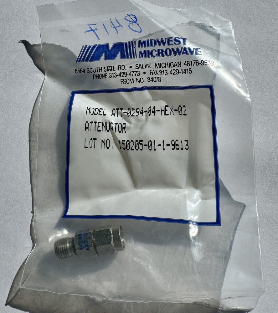 Midwest Microwave Attenuator Model ATT-0294-04-HEX-02