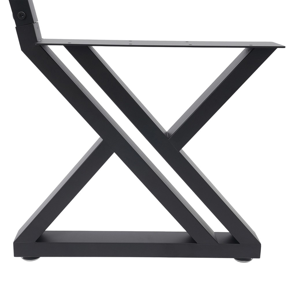 Black 2PCS Bench Legs Z-Shaped Bench Legs with Backrest Bracket Bench Legs