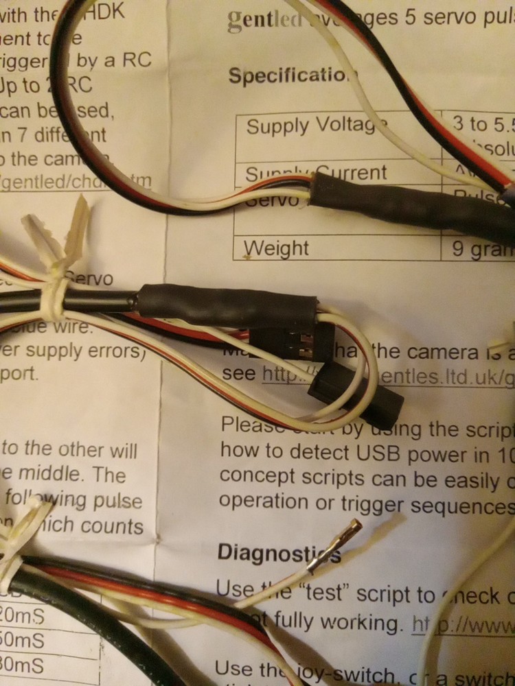 GentLED IR-CHDK2 cables Bin. For Cannon, Diydrones, Drone.