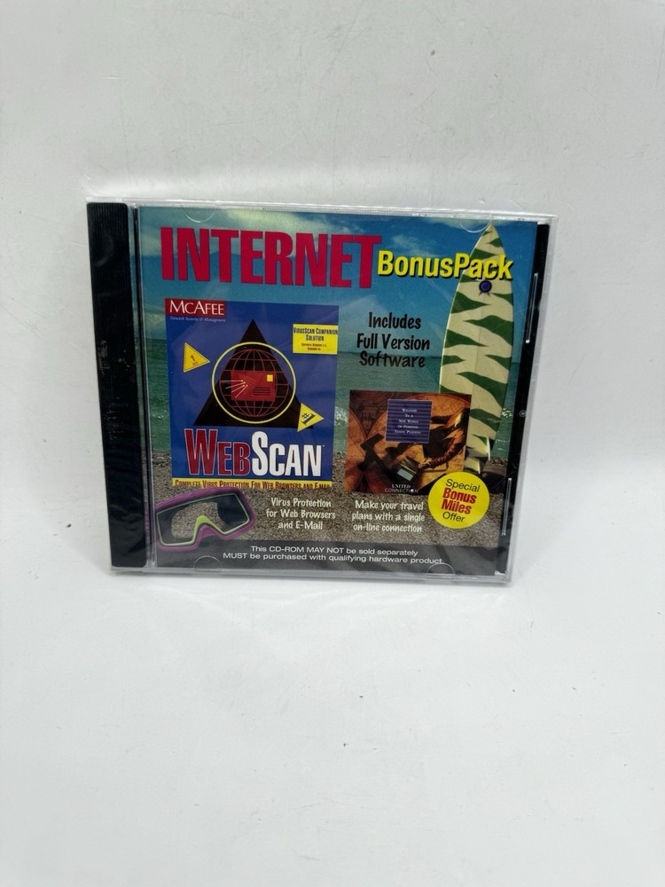 McAfee WebScan Internet Bonus Pack CD-ROM – New & Used – Vintage Software (039)