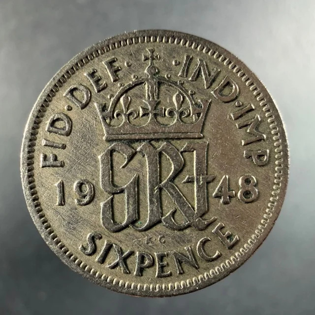 1948 Great Britain Sixpence George VI Copper-Nickel Sharp Features