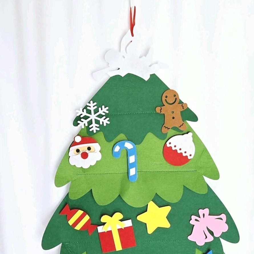 26PCS Felt Christmas Tree with Ornament Wall Hanging