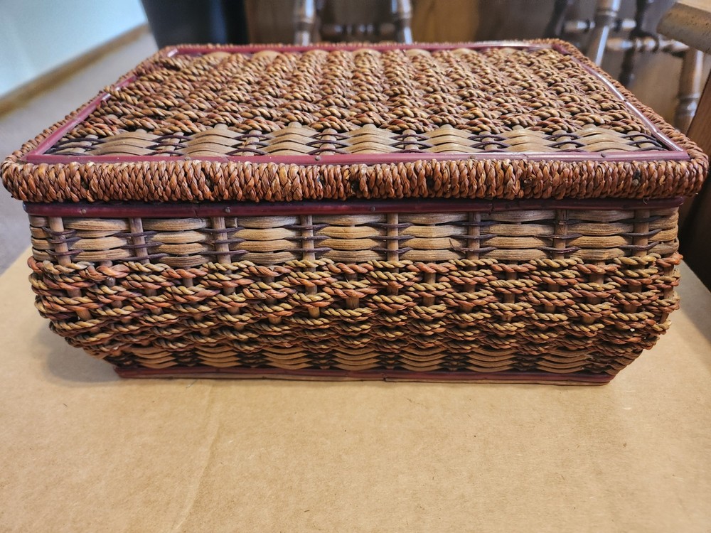 Vintage Wicker Sewing Basket