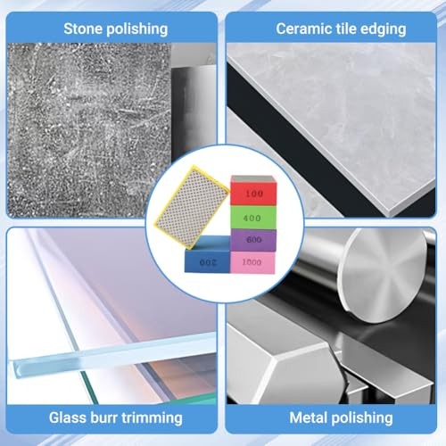 6 Pack Diamond Polishing Pads, Sanding Blocks, Tile Tools Foam Backing Diamond