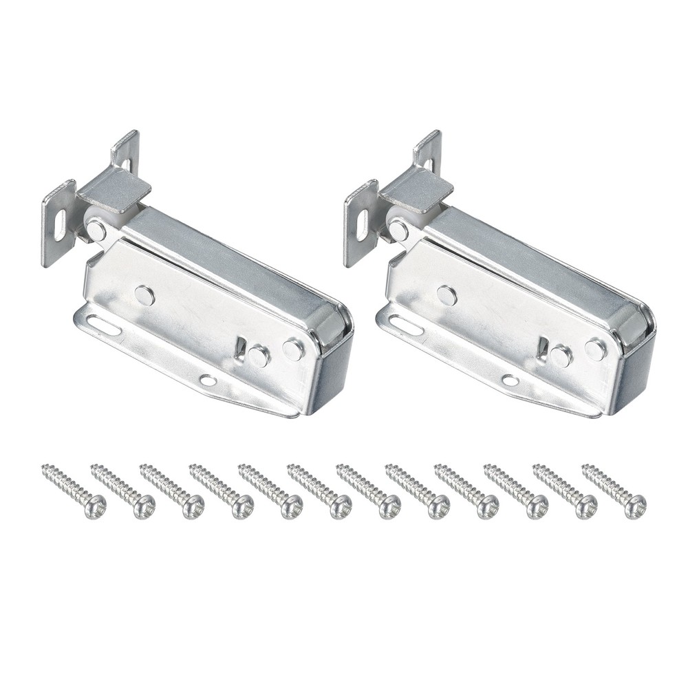 2 Set Automatic Spring Loaded Push to Open Door Catch Touch Lock 58mm Silver