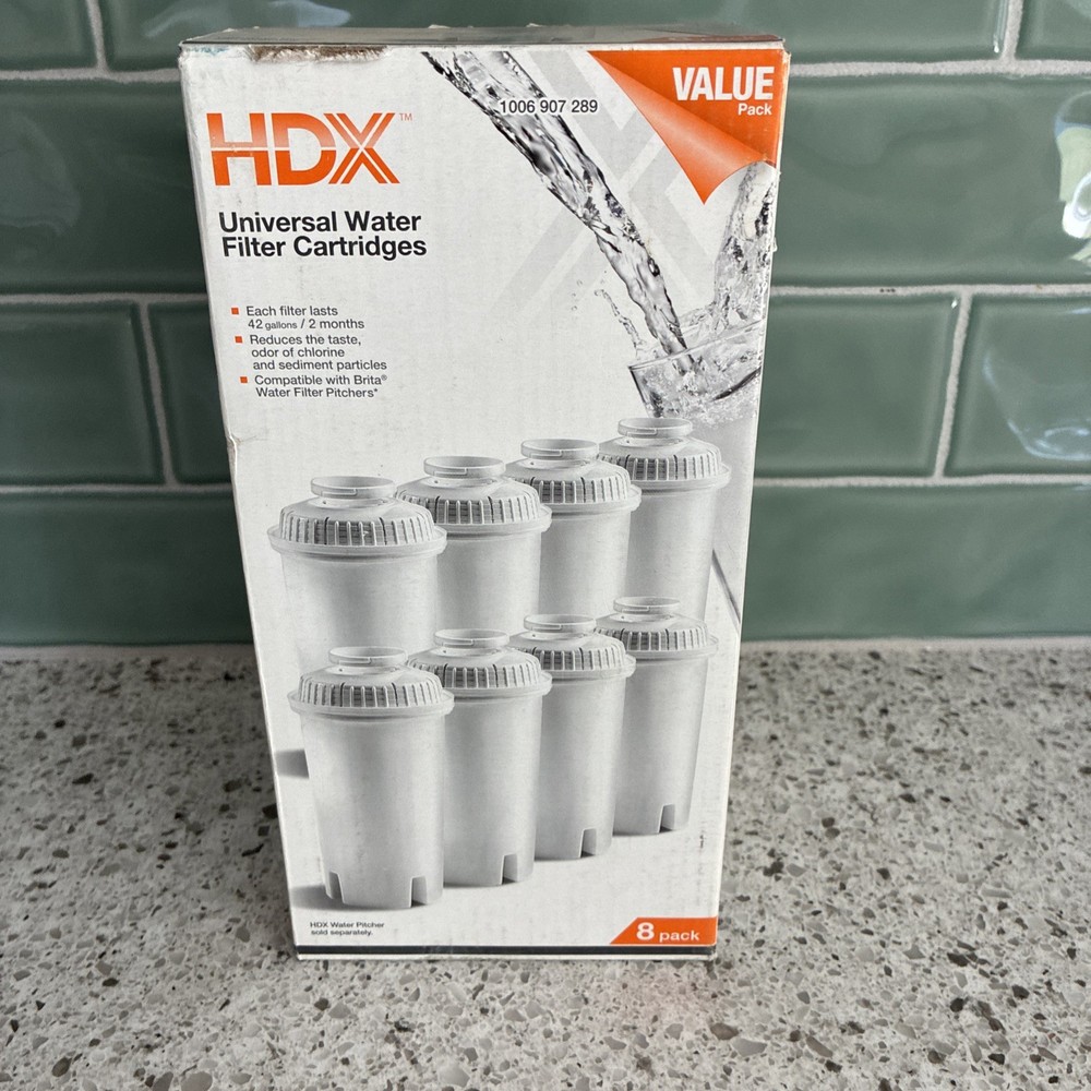 HDX Water Pitcher Replacement Water Filter Cartridges BPA Free (8-Pk) BRITA