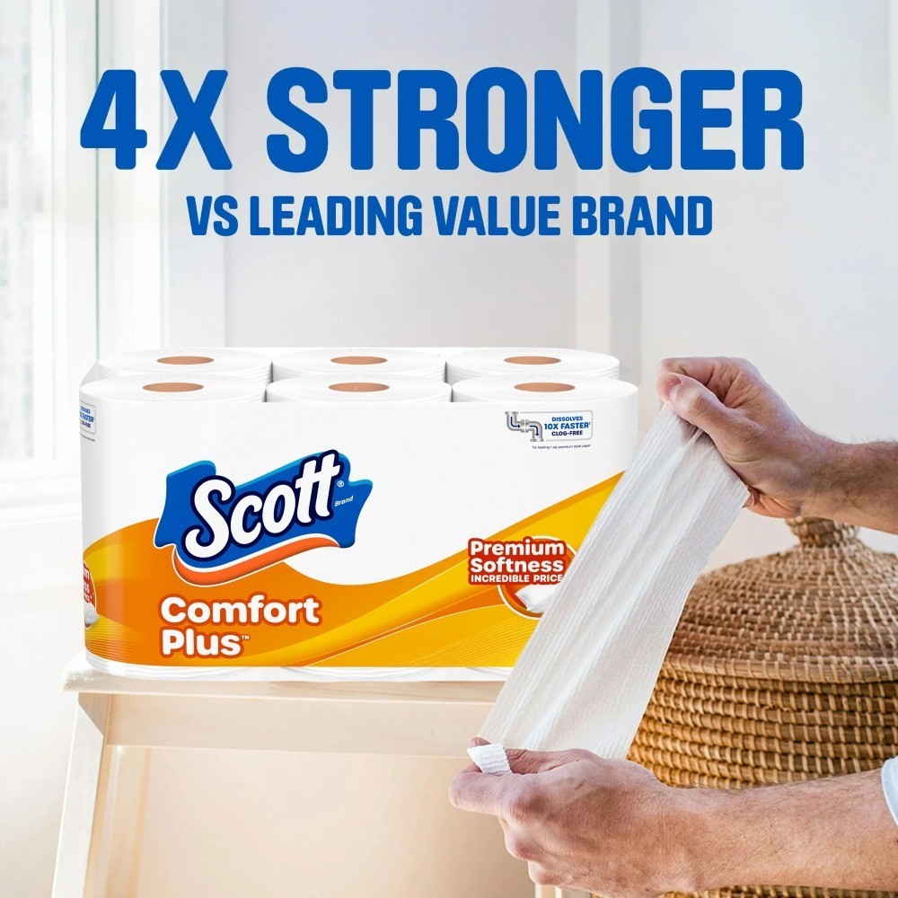 ComfortPlus Toilet Paper, 12 Mega Rolls