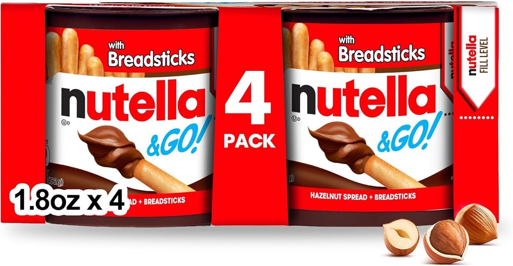 4, & GO Chocolate Hazelnut Spread with Cocoa plus Breadsticks