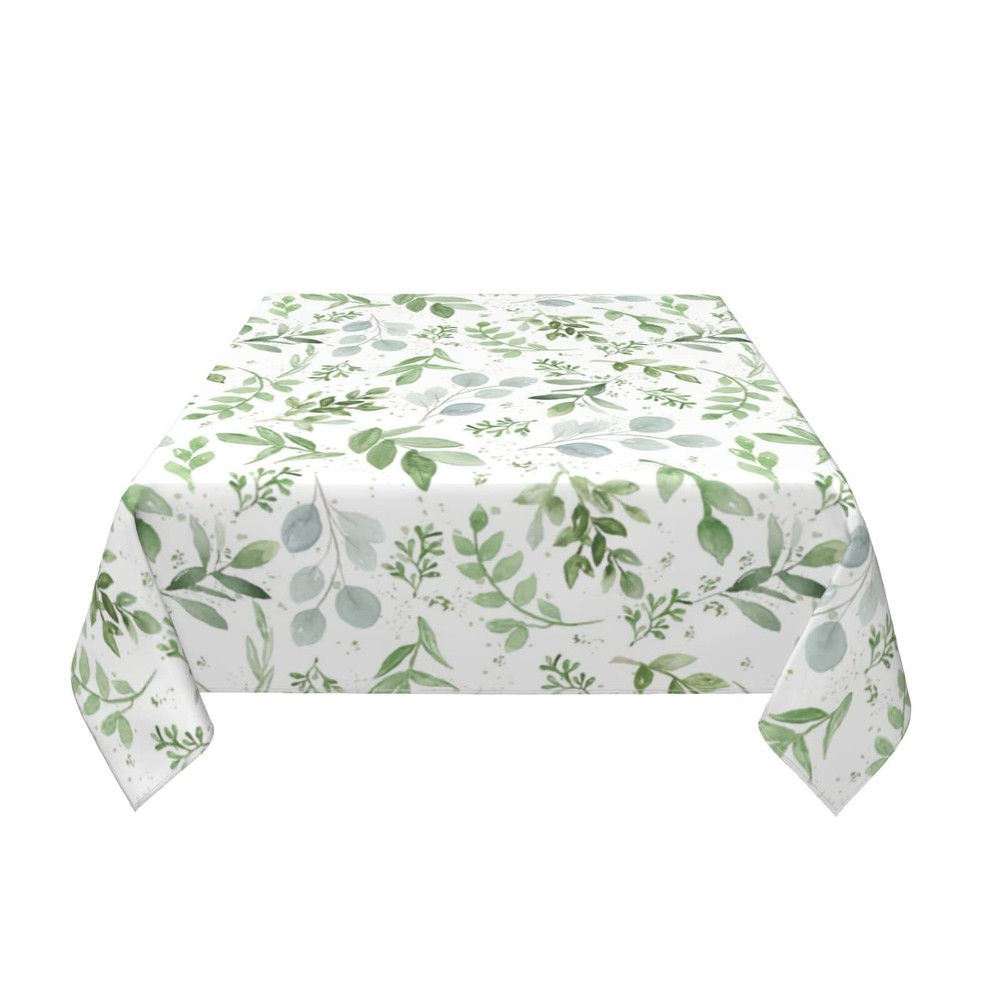 Square Tablecloth 52—52 Inch Spring Green Leaf Table Cloth Small Cloth Tableclot