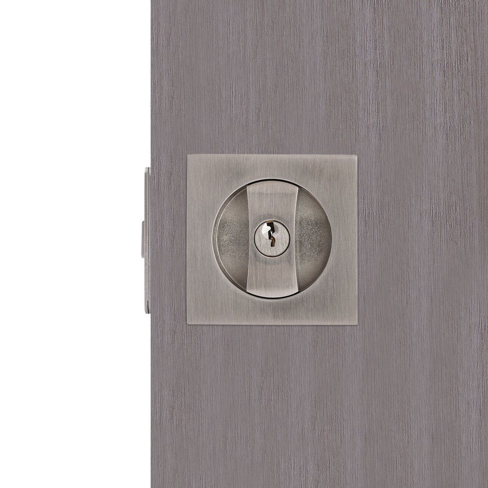 Cavity Sliding door Lock Privacy Function Entry lock Silver Square