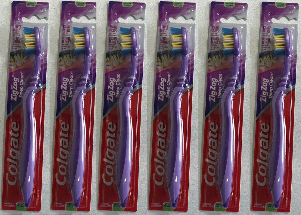 6 Pack- Colgate ZigZag Toothbrush Soft V-Shaped Toothbrushes *ASSORTED COLORS*