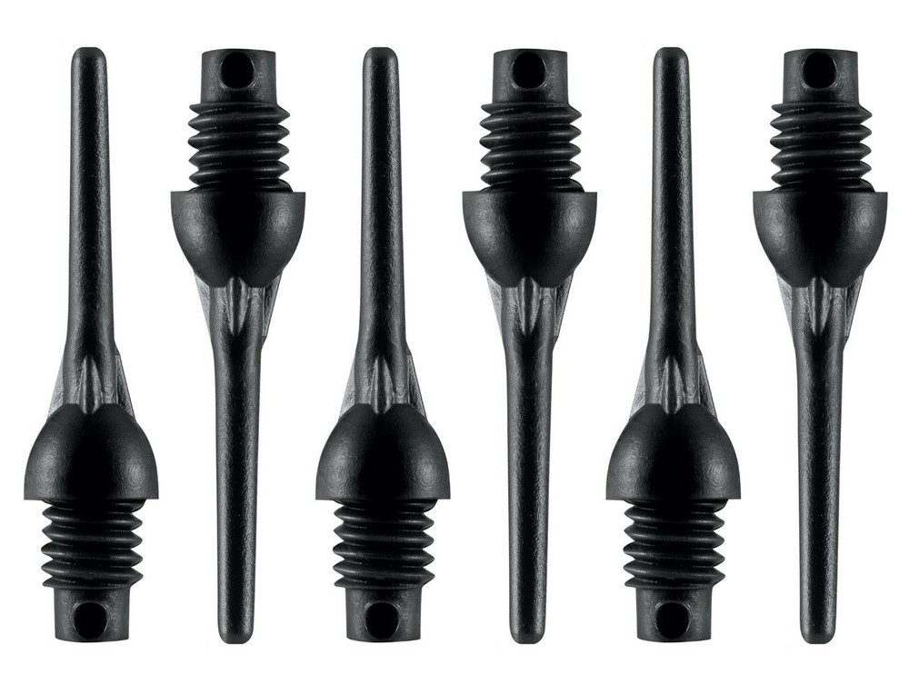 100 Bulls Ball Point 2BA Plastic Soft Tip Dart Points - Black