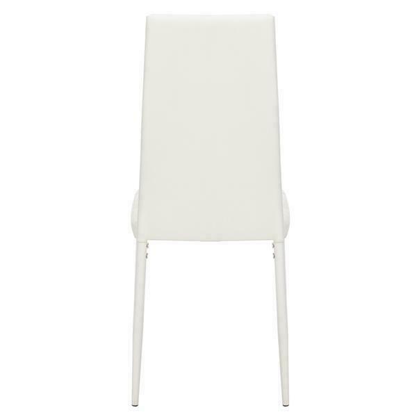 4pcs Home Modern PU Leather Stripping Texture High Backrest Dining Chairs White