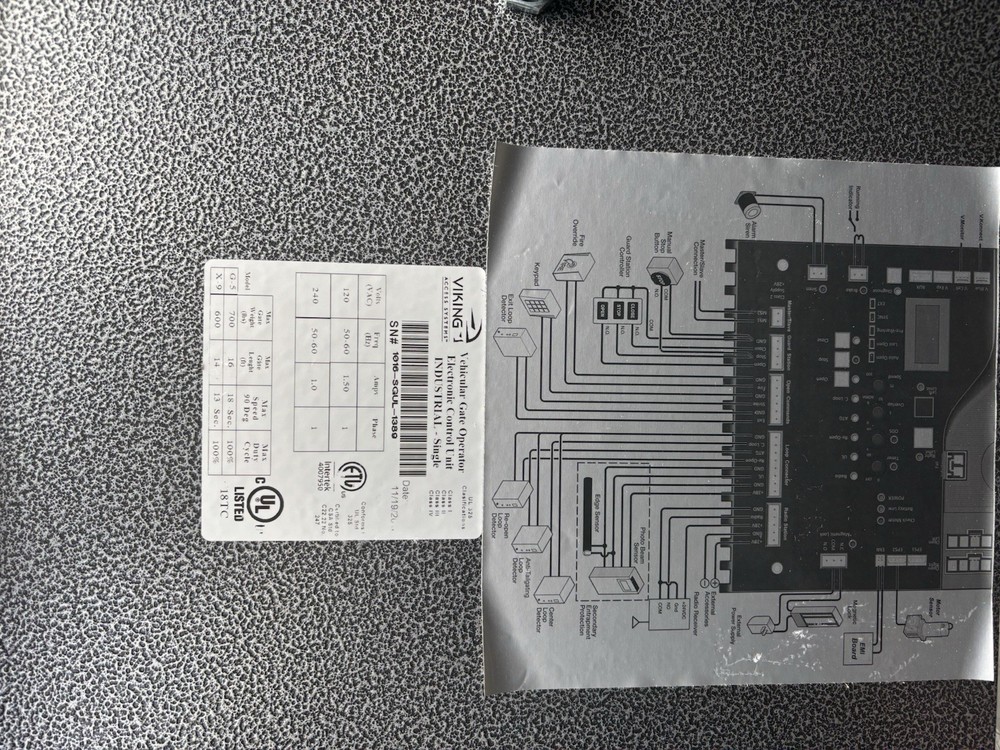 Viking Vehicular Gate Operator Control Panel